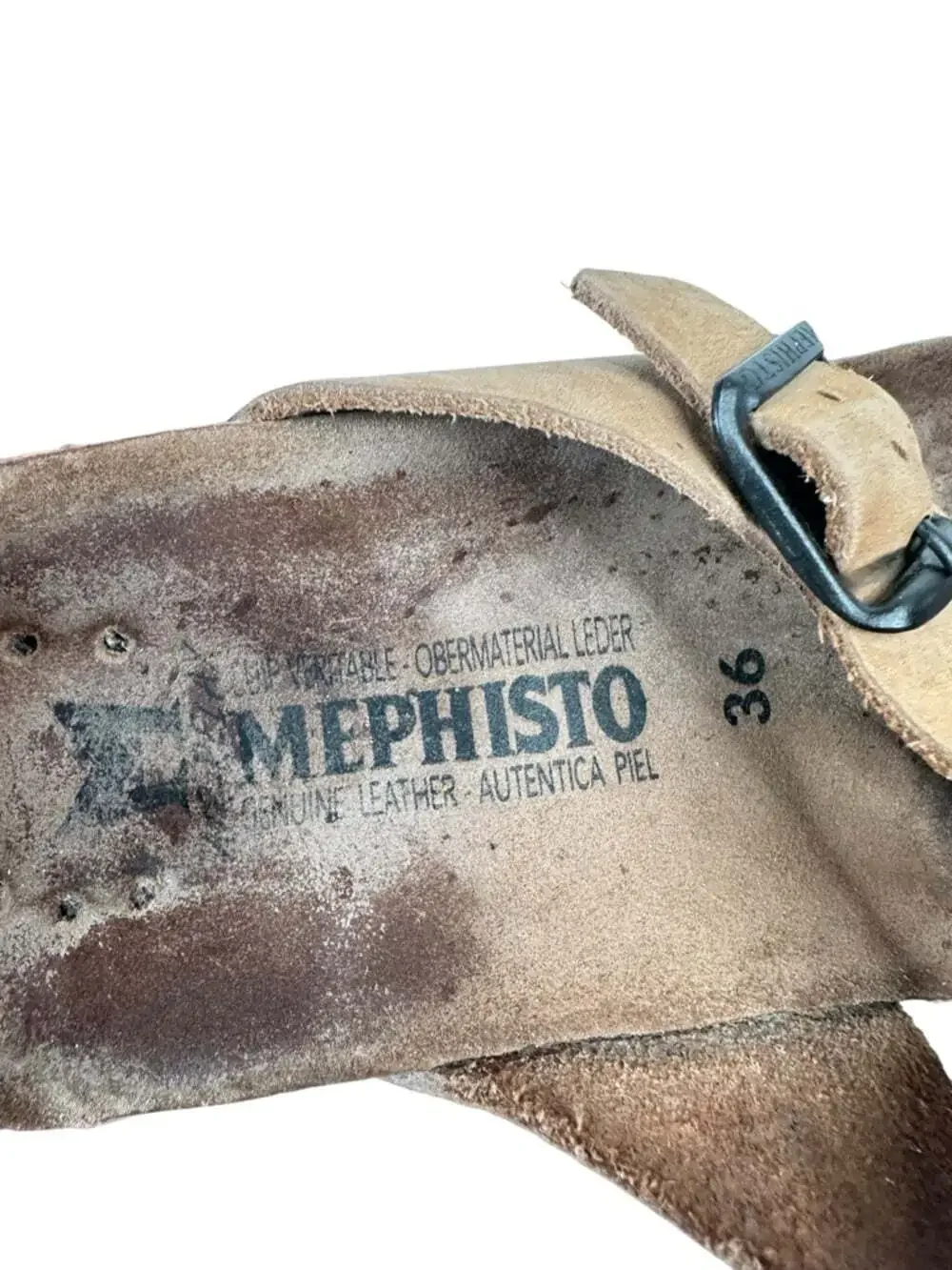 Mephisto Helen Sandals Beige Suede Cork Comfort Walking Travel Euro 36